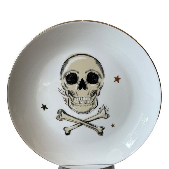 Potter's Studio Halloween Appetizer Plates 6in Bats & Skulls Set of 4 Spooky NEW - Picture 6 of 15